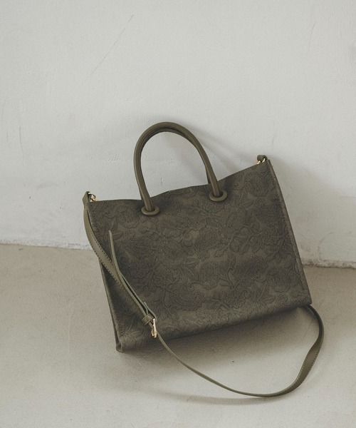 FREE'S MART（フリーズマート）の「◆エンボスペイズリーバッグ（ショルダーバッグ・レディース・ブラウン/ホワイト/ブラック/カーキ・ﾌﾘ-）」の20枚目の写真