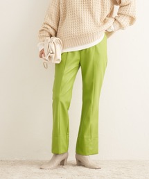 LAVEANGE | [洗える]フェイクレザースリットパンツ【大きいサイズ対応】(その他パンツ)