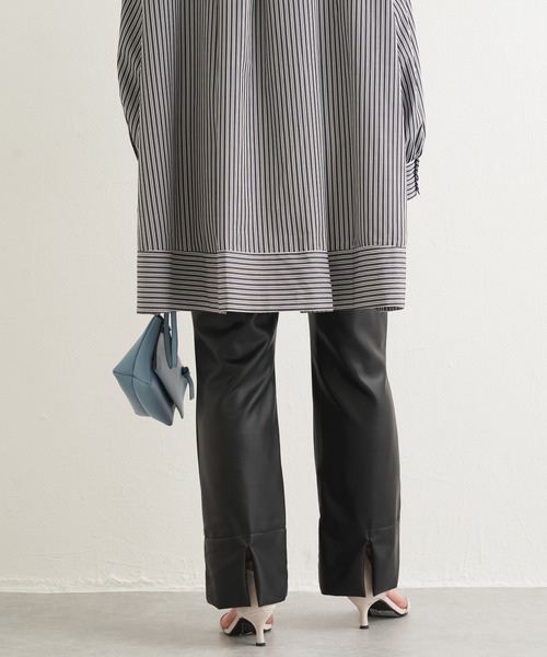 LAVEANGE（ラビアンジェ）の「フェイクレザースリットパンツ（その他パンツ・レディース・ブラック/グリーン・LL/3L/M/L）」の6枚目の写真