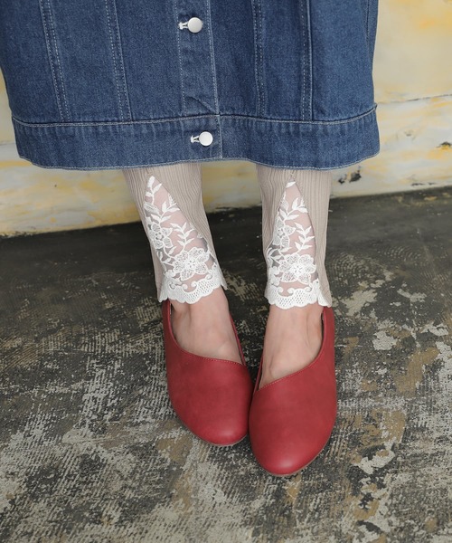 osharewalker（オシャレウォーカー）の「【廃盤】『フロントレースリブレギンス』（レギンス/スパッツ・レディース・ブラック/ライトグレー・1/2）」の7枚目の写真