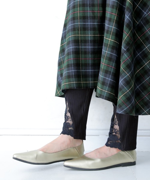 osharewalker（オシャレウォーカー）の「【廃盤】『フロントレースリブレギンス』（レギンス/スパッツ・レディース・ブラック/ライトグレー・1/2）」の14枚目の写真