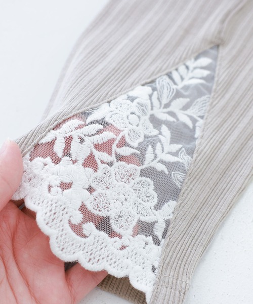 osharewalker（オシャレウォーカー）の「【廃盤】『フロントレースリブレギンス』（レギンス/スパッツ・レディース・ブラック/ライトグレー・1/2）」の4枚目の写真