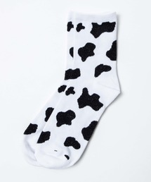 WEGO/カウ柄ソックス