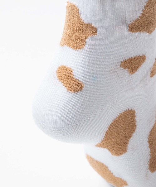 WEGO（ウィゴー）の「WEGO/カウ柄ソックス（ソックス/靴下・レディース・ブラック/ベージュ・23-25cm）」の5枚目の写真