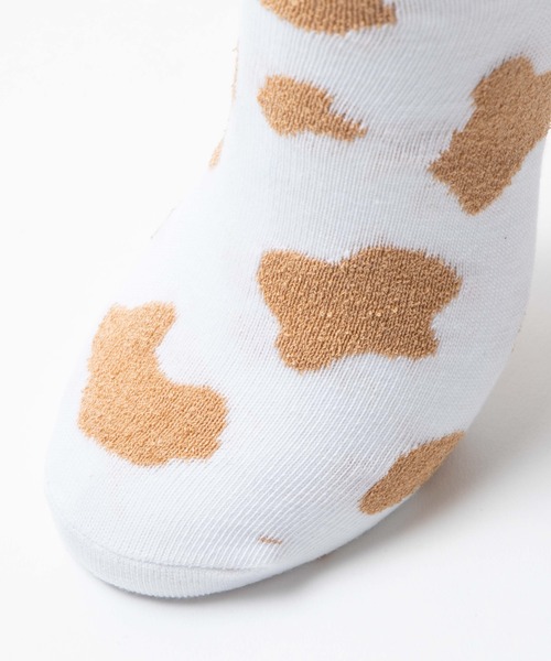 WEGO（ウィゴー）の「WEGO/カウ柄ソックス（ソックス/靴下・レディース・ブラック/ベージュ・23-25cm）」の6枚目の写真