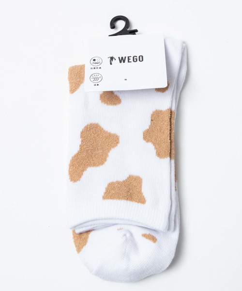 WEGO（ウィゴー）の「WEGO/カウ柄ソックス（ソックス/靴下・レディース・ブラック/ベージュ・23-25cm）」の3枚目の写真