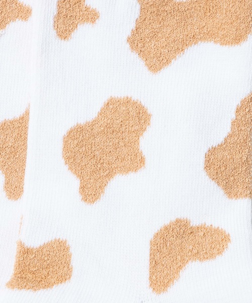 WEGO（ウィゴー）の「WEGO/カウ柄ソックス（ソックス/靴下・レディース・ブラック/ベージュ・23-25cm）」の4枚目の写真