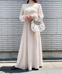 プリーツニットロングスカート