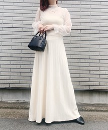 プリーツニットロングスカート