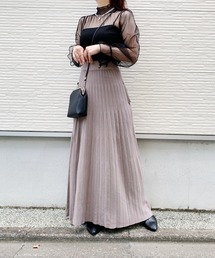 プリーツニットロングスカート