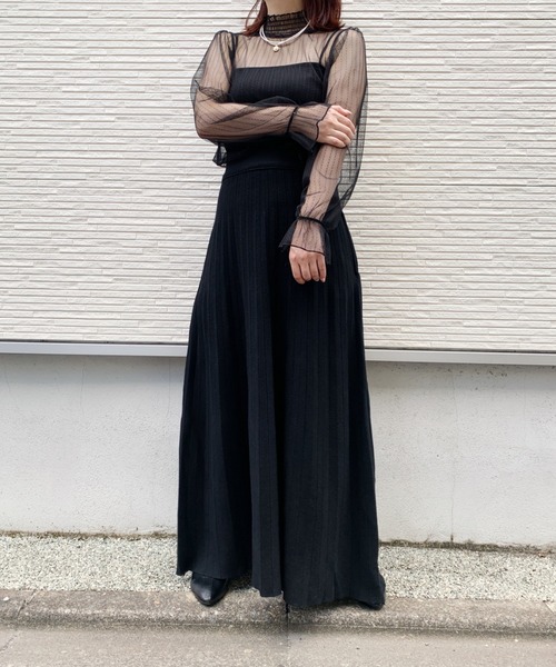 Loueme(ルエム)の「プリーツニットロングスカート(スカート・レディース・ブラック/ベージュ/アイボリー/モカ/ピンクベージュ・M/L)」の7枚目の写真