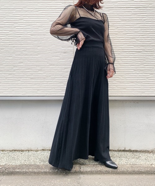 Loueme(ルエム)の「プリーツニットロングスカート(スカート・レディース・ブラック/ベージュ/アイボリー/モカ/ピンクベージュ・M/L)」の20枚目の写真