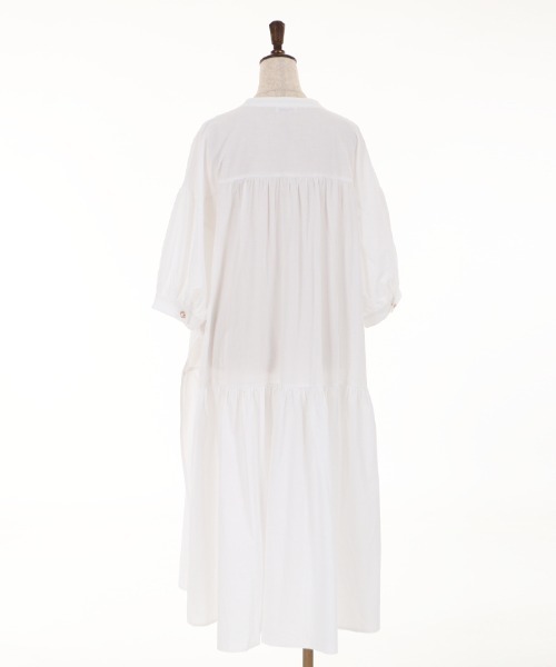 axes femme(アクシーズファム)の「サイドスリットティアードOP(ワンピース・レディース・ネイビー/ホワイト/イエロー・MEDIUM)」の9枚目の写真