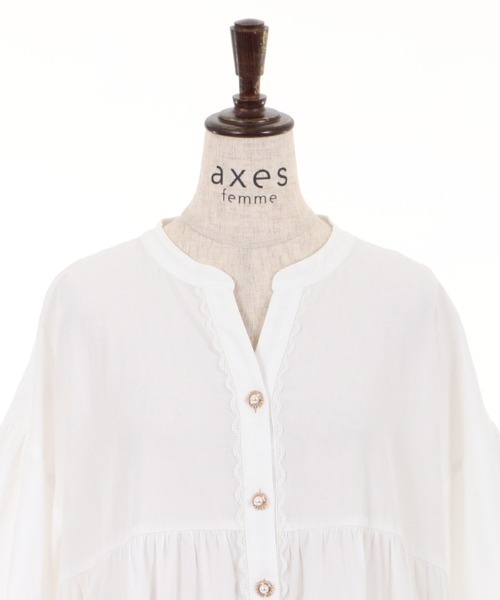 axes femme(アクシーズファム)の「サイドスリットティアードOP(ワンピース・レディース・ネイビー/ホワイト/イエロー・MEDIUM)」の10枚目の写真
