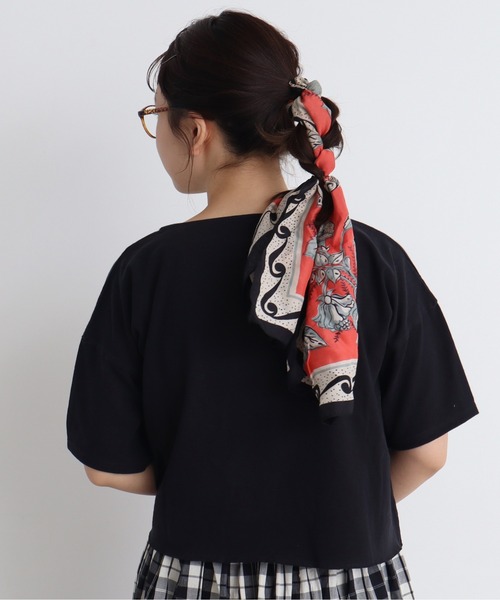 aimer le mieux(エメルミュー)の「aimer ショート丈 製品染めボートネックプルオーバー(Tシャツ/カットソー・レディース・ブラック/ブラウン/イエロー/アイボリー/ボルドー・FREE)」の14枚目の写真