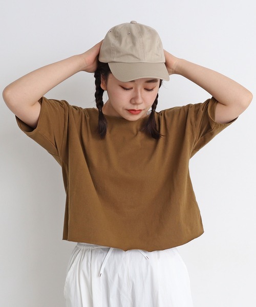 aimer le mieux(エメルミュー)の「aimer ショート丈 製品染めボートネックプルオーバー(Tシャツ/カットソー・レディース・ブラック/ブラウン/イエロー/アイボリー/ボルドー・FREE)」の22枚目の写真