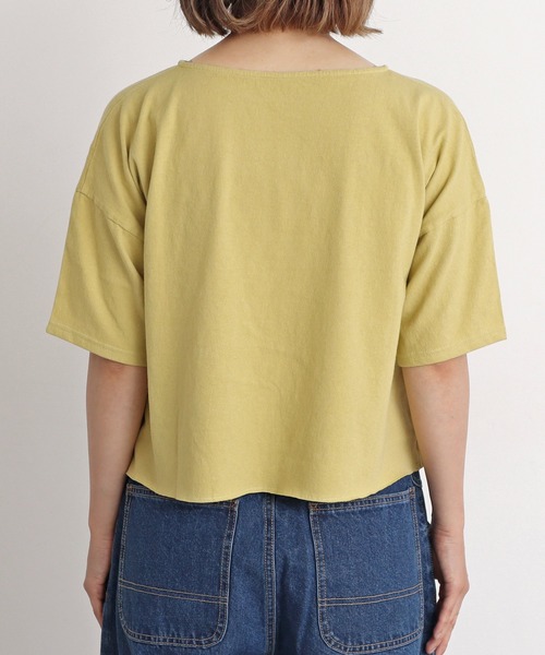 aimer le mieux(エメルミュー)の「aimer ショート丈 製品染めボートネックプルオーバー(Tシャツ/カットソー・レディース・ブラック/ブラウン/イエロー/アイボリー/ボルドー・FREE)」の18枚目の写真