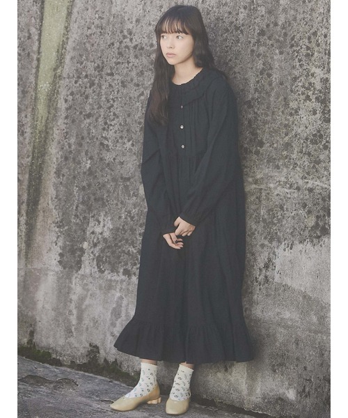 merry jenny(メリージェニー)の「Wレースカラーワンピース(ワンピース・レディース・オフホワイト/ブラック/ボルドー・FREE)」の3枚目の写真