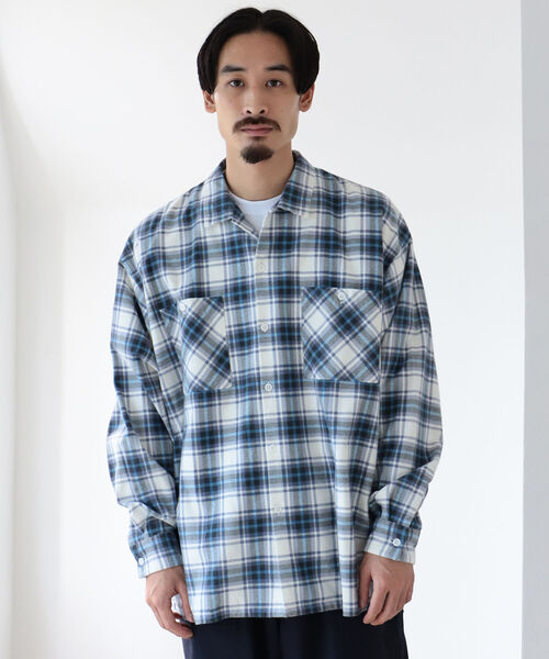 BEAMS(ビームス)の「BEAMS / プリント チェック イージー シャツ(シャツ/ブラウス・メンズ・オフホワイト/ブルー・SMALL/MEDIUM/LARGE/X-LARGE)」の7枚目の写真