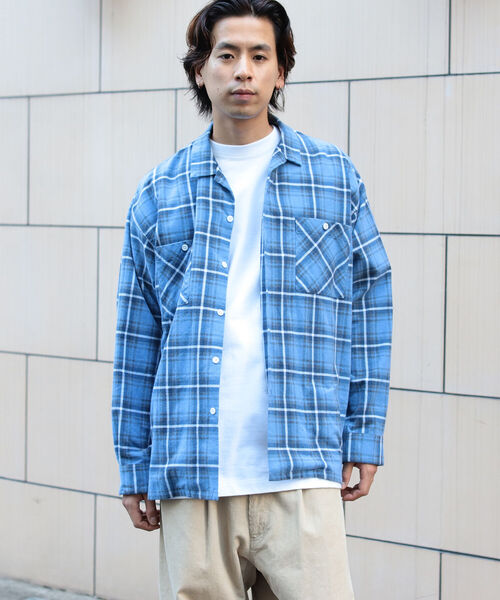 BEAMS / プリント チェック イージー シャツ BEAMS（ビームス）の「BEAMS / プリント チェック イージー