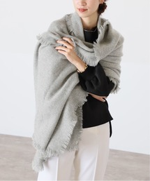 【美品　カシミヤ100%】アソースメレ　バスケット大判ストール　編み込み 美品カシミヤ100%】アソースメレバスケット大判ストール編み込み