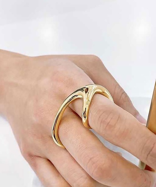 BROTHERHOOD（ブラザーフッド）の「【earyear】ダブル フィンガー リング（リング・レディース・シルバー/A/B/ゴールド/G/H/D/E/F/C・FREE）」の4枚目の写真