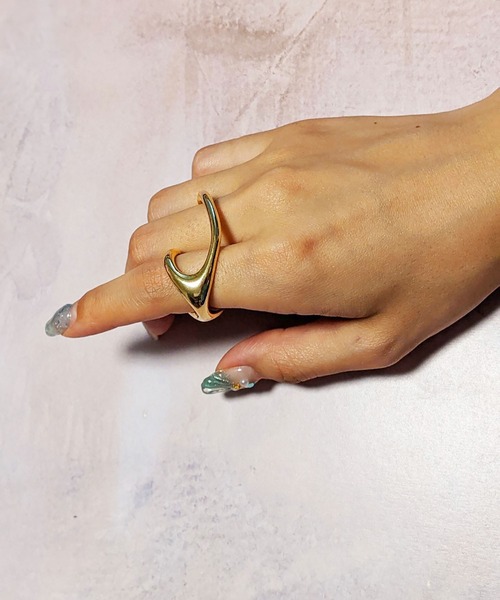 BROTHERHOOD（ブラザーフッド）の「【earyear】ダブル フィンガー リング（リング・レディース・シルバー/A/B/ゴールド/G/H/D/E/F/C・FREE）」の13枚目の写真