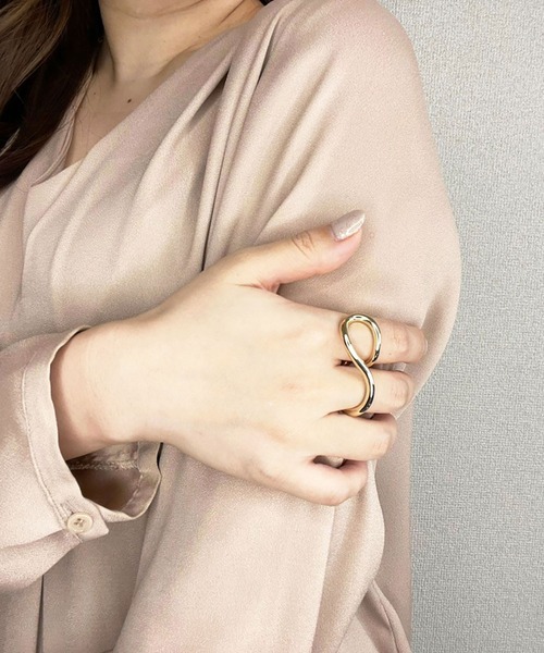 BROTHERHOOD（ブラザーフッド）の「【earyear】ダブル フィンガー リング（リング・レディース・シルバー/A/B/ゴールド/G/H/D/E/F/C・FREE）」の16枚目の写真