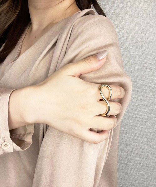 BROTHERHOOD（ブラザーフッド）の「【earyear】ダブル フィンガー リング（リング・レディース・シルバー/A/B/ゴールド/G/H/D/E/F/C・FREE）」の20枚目の写真