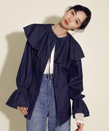 MADEMOISELLE ROPE' | <春まで使える>【MR Jeans】2WAYダンガリーブラウス(シャツ/ブラウス)