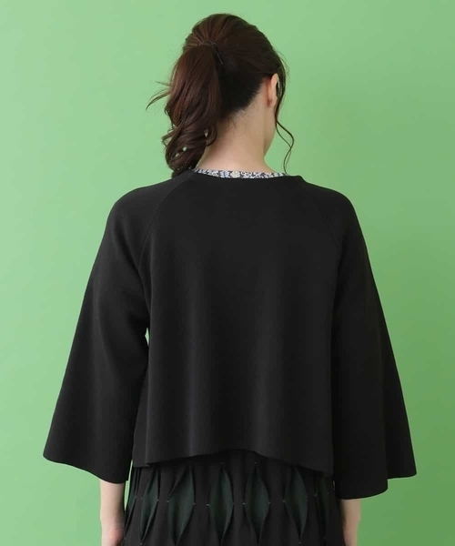 Jocomomola（ホコモモラ）の「Decorar ニットジャケット（カーディガン/ボレロ・レディース・ブラック/グリーン・40）」の4枚目の写真