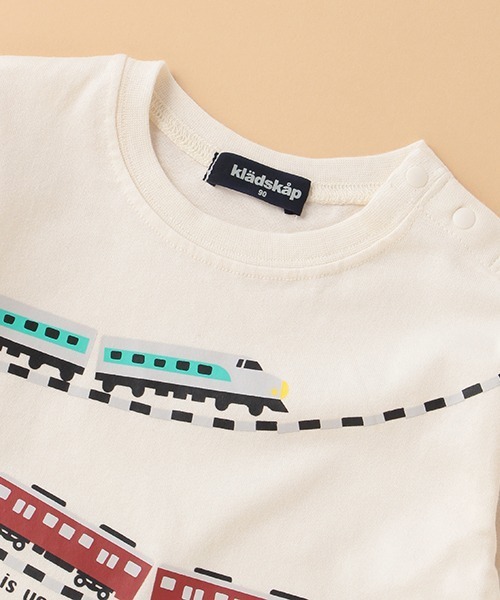 kladskap(クレードスコープ)の「電車プリント長袖Tシャツ(Tシャツ/カットソー・キッズ・ネイビー/アイボリー・90cm/120cm/110cm/80cm/130cm/100cm)」の5枚目の写真