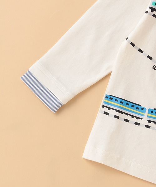 kladskap(クレードスコープ)の「電車プリント長袖Tシャツ(Tシャツ/カットソー・キッズ・ネイビー/アイボリー・90cm/120cm/110cm/80cm/130cm/100cm)」の10枚目の写真