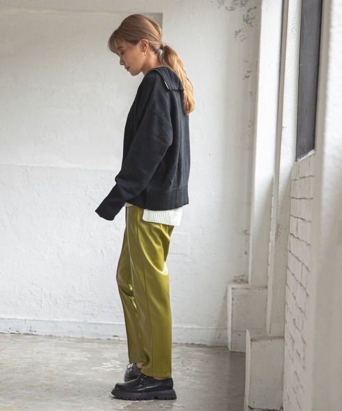 bohmal（ボマール）の「ハーフジップニット（ニット/セーター・レディース・ブラック/グレー/オフホワイト/イエロー・FREE）」の13枚目の写真