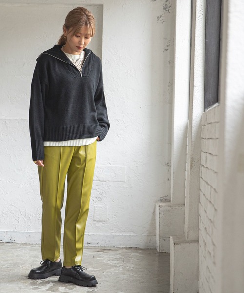 bohmal（ボマール）の「ハーフジップニット（ニット/セーター・レディース・ブラック/グレー/オフホワイト/イエロー・FREE）」の14枚目の写真