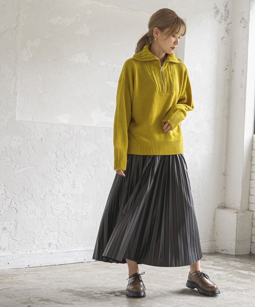 bohmal（ボマール）の「ハーフジップニット（ニット/セーター・レディース・ブラック/グレー/オフホワイト/イエロー・FREE）」の18枚目の写真