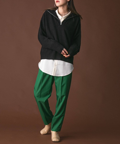 bohmal（ボマール）の「ハーフジップニット（ニット/セーター・レディース・ブラック/グレー/オフホワイト/イエロー・FREE）」の7枚目の写真