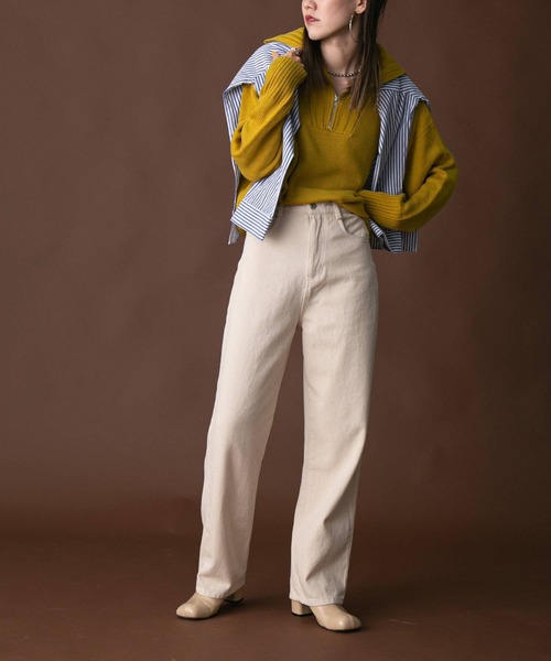 bohmal（ボマール）の「ハーフジップニット（ニット/セーター・レディース・ブラック/グレー/オフホワイト/イエロー・FREE）」の10枚目の写真