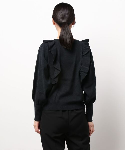 LOWRYS FARM（ローリーズファーム）の「コンパクトフリルニット　214929（ニット/セーター・レディース・ブラック/ブラウン/ベージュ/ブルー・FREE）」の6枚目の写真