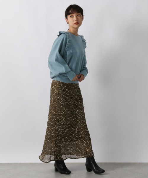 LOWRYS FARM（ローリーズファーム）の「コンパクトフリルニット　214929（ニット/セーター・レディース・ブラック/ブラウン/ベージュ/ブルー・FREE）」の11枚目の写真