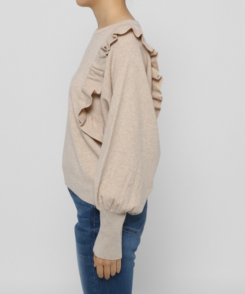 LOWRYS FARM（ローリーズファーム）の「コンパクトフリルニット　214929（ニット/セーター・レディース・ブラック/ブラウン/ベージュ/ブルー・FREE）」の17枚目の写真