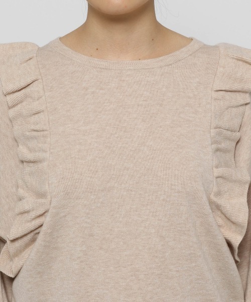 LOWRYS FARM（ローリーズファーム）の「コンパクトフリルニット　214929（ニット/セーター・レディース・ブラック/ブラウン/ベージュ/ブルー・FREE）」の19枚目の写真