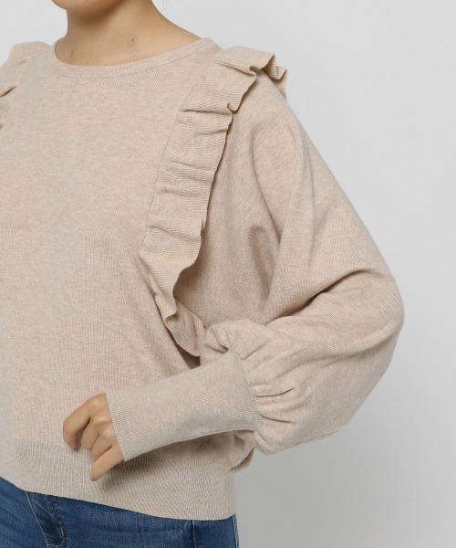 LOWRYS FARM（ローリーズファーム）の「コンパクトフリルニット　214929（ニット/セーター・レディース・ブラック/ブラウン/ベージュ/ブルー・FREE）」の20枚目の写真