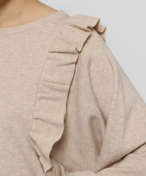 LOWRYS FARM（ローリーズファーム）の「コンパクトフリルニット　214929（ニット/セーター・レディース・ブラック/ブラウン/ベージュ/ブルー・FREE）」の21枚目の写真