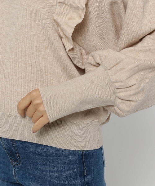 LOWRYS FARM（ローリーズファーム）の「コンパクトフリルニット　214929（ニット/セーター・レディース・ブラック/ブラウン/ベージュ/ブルー・FREE）」の22枚目の写真