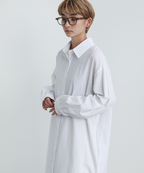 select MOCA（セレクトモカ）の「2021 AW サイドスリットロングシャツワンピース（ワンピース・レディース・ホワイト/ブラック・FREE）」の8枚目の写真