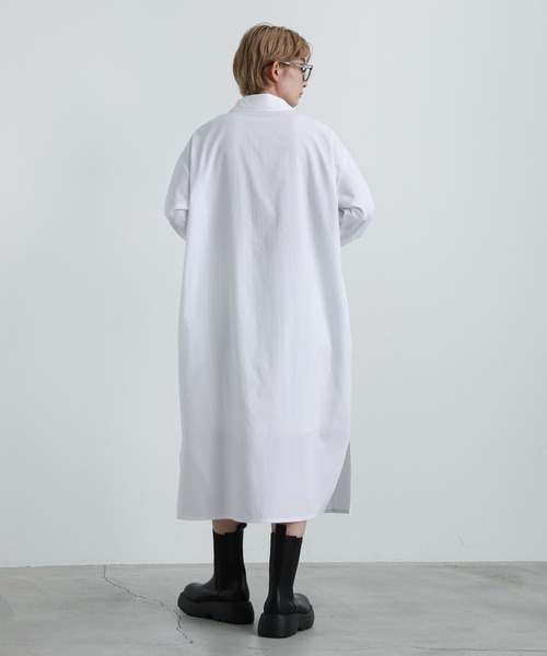 select MOCA（セレクトモカ）の「2021 AW サイドスリットロングシャツワンピース（ワンピース・レディース・ホワイト/ブラック・FREE）」の9枚目の写真
