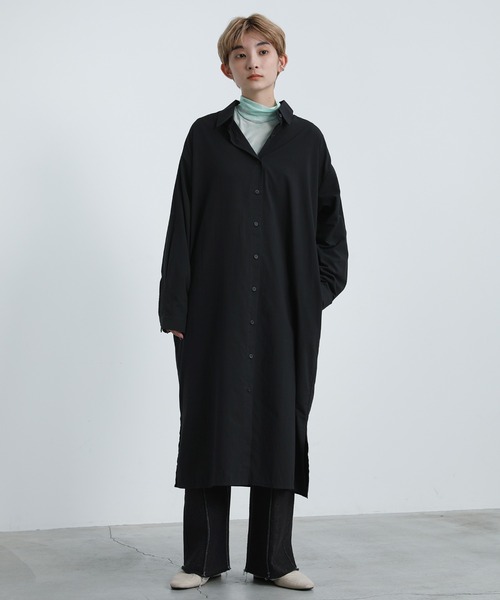 select MOCA（セレクトモカ）の「2021 AW サイドスリットロングシャツワンピース（ワンピース・レディース・ホワイト/ブラック・FREE）」の10枚目の写真