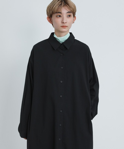 select MOCA（セレクトモカ）の「2021 AW サイドスリットロングシャツワンピース（ワンピース・レディース・ホワイト/ブラック・FREE）」の4枚目の写真