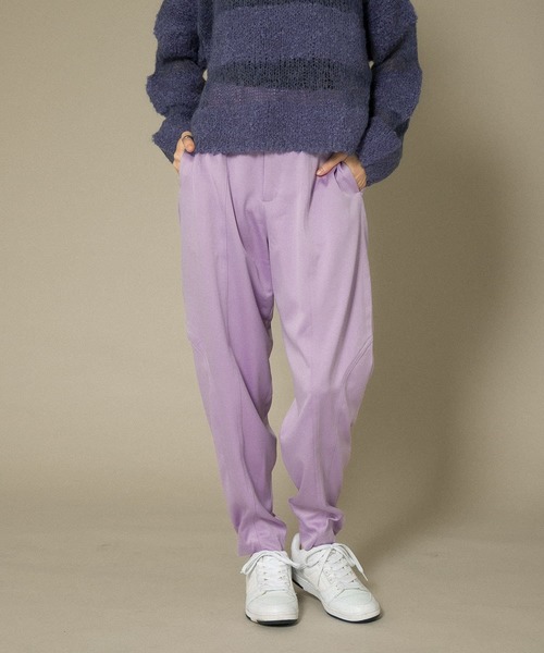 KBF(ケイビーエフ)の「配色ステッチカーブパンツ(その他パンツ・レディース・ネイビー/ブラウン/パープル・ONE)」の1枚目の写真